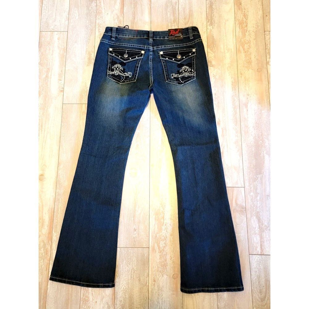 Red Label London Rose Royce Jr. Bootcut Jeans Denim Blue‎ 31 (13/14) NWT